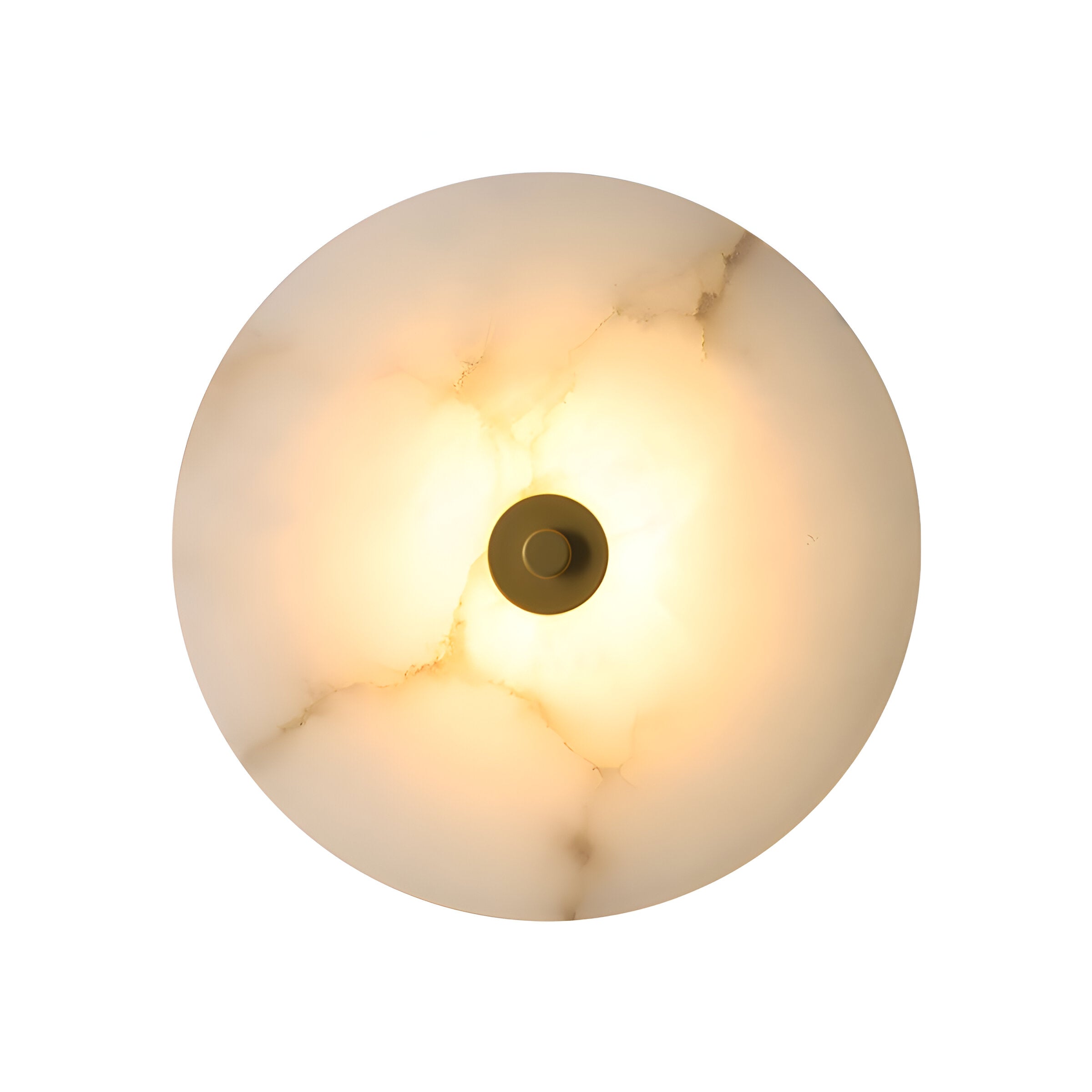 Wall Lamp Alabaster Stone 12.6 in LED Warm Light Indoor Bedroom Hallway Modern Round Marble Sconce Ambient Lighting Fixture | Thomler