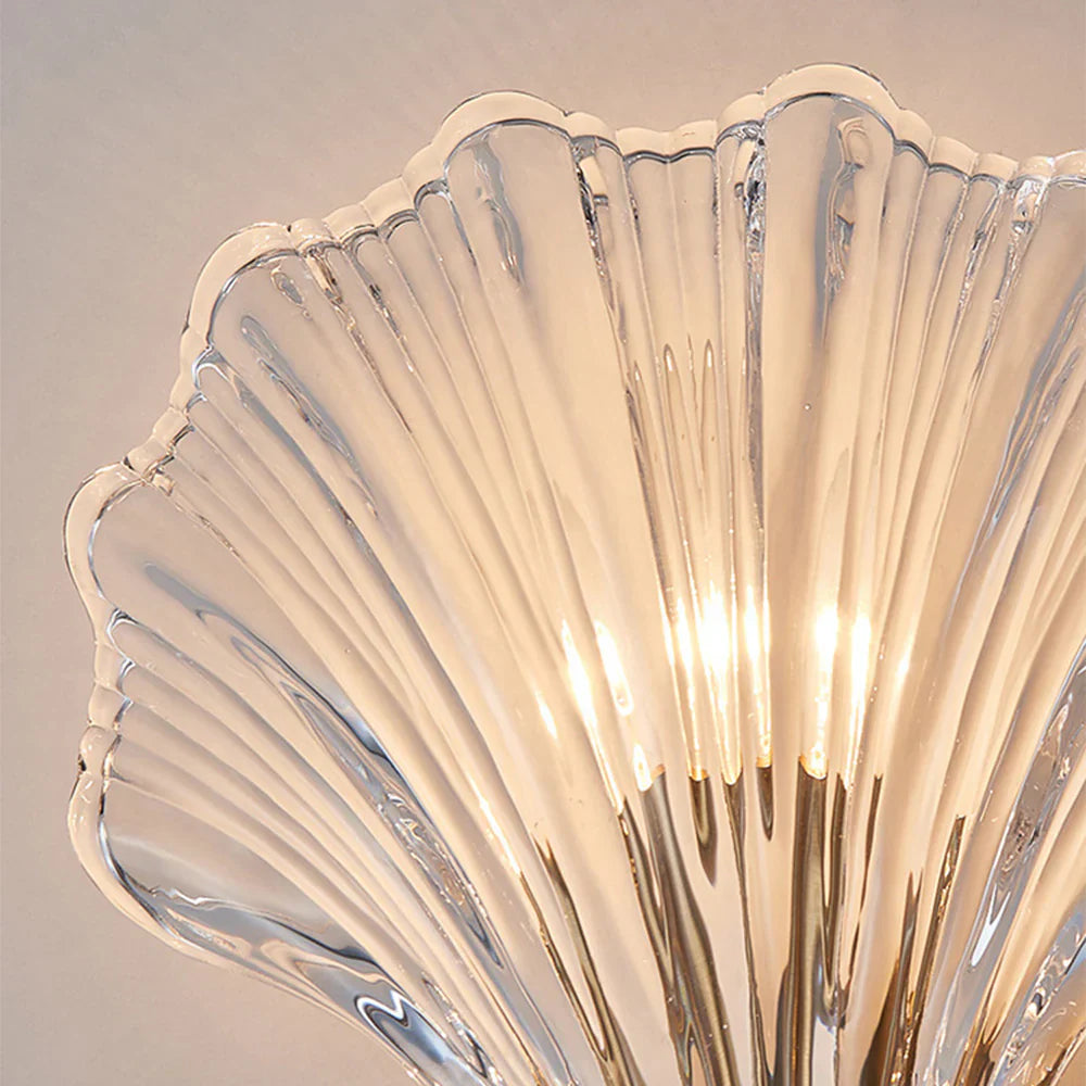 Wall Lamp Glass Shell 20.0 cm Gold Bedroom Hallway Coastal LED Accent Light | Thomler
