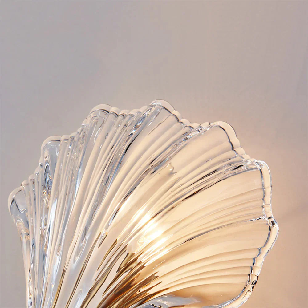 Wall Lamp Glass Shell 20.0 cm Gold Bedroom Hallway Coastal LED Accent Light | Thomler