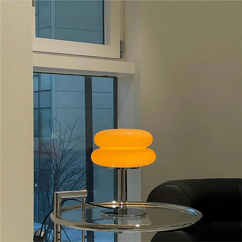Table Lamp Glass 10 in White Jade Minimalist Bedroom Desk Accent Light | Thomler