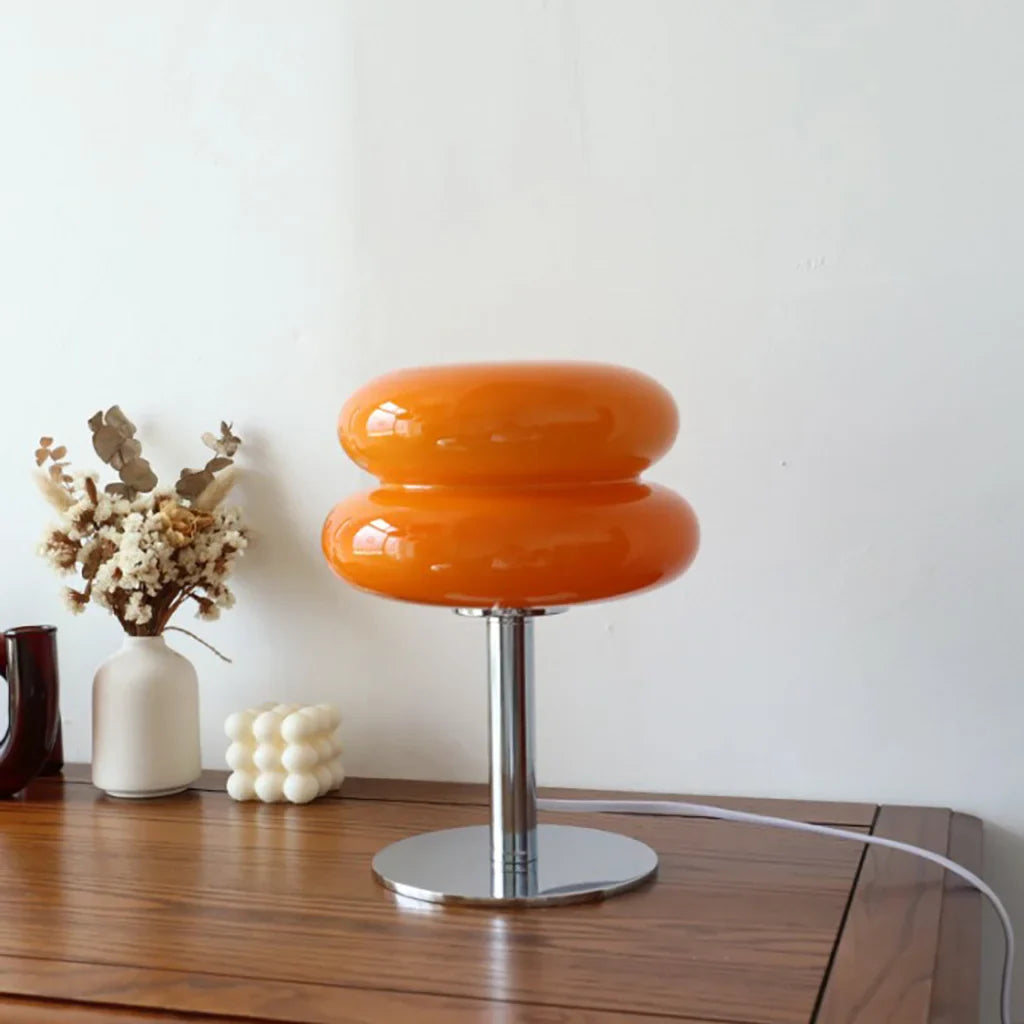 Table Lamp Glass 10 in White Jade Minimalist Bedroom Desk Accent Light | Thomler