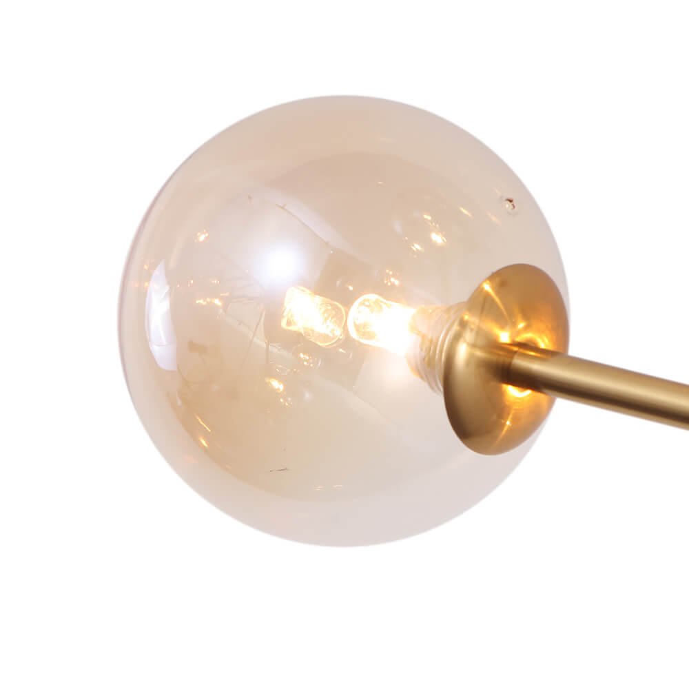 15-Light Linear Chandelier with Glass Globes for Dining Room & Living Room | Thomler