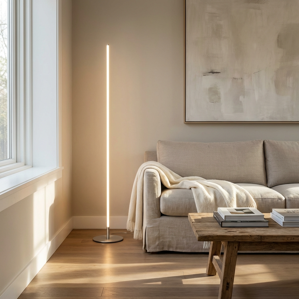 Tall Uplight Standing Lamp with LED – Sleek Metal Design for Modern Spaces | Thomler