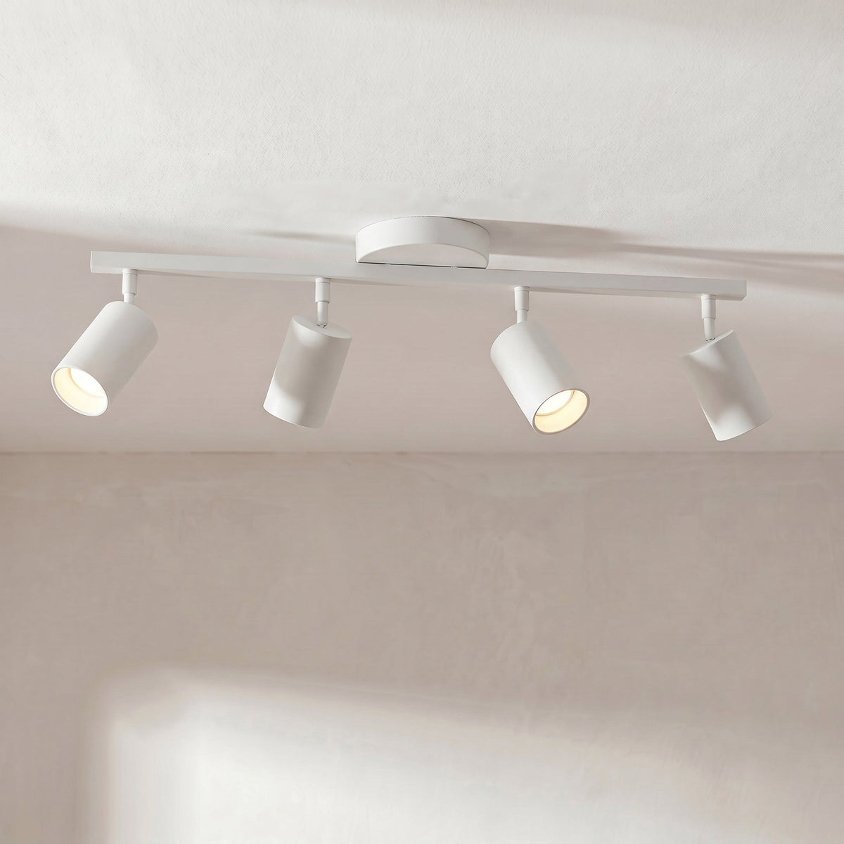 4-Light Adjustable Ceiling Light – LED Track Lighting for Kitchen, Living Room & Office | Modern Flush Mount with Directional Spotlights | Thomler