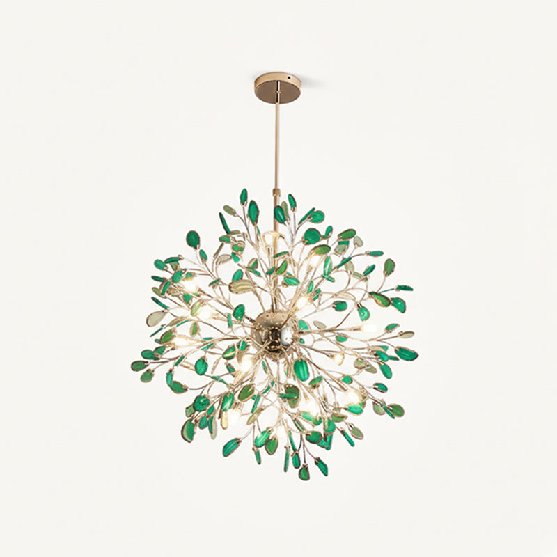 Pendant Light Natural Agate G4 58.0 cm Gold Living Room Dining Room Chandelier Multicolour Ceiling Hanging Light | Thomler