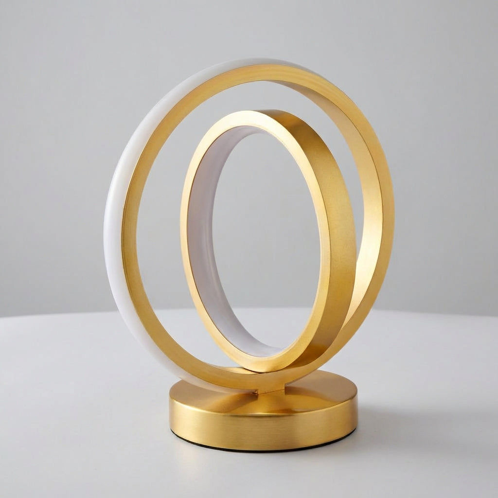 Dimmable Ring Desk Lamp with USB Power – Contemporary Loop Design for Bedside & Office | Thomler