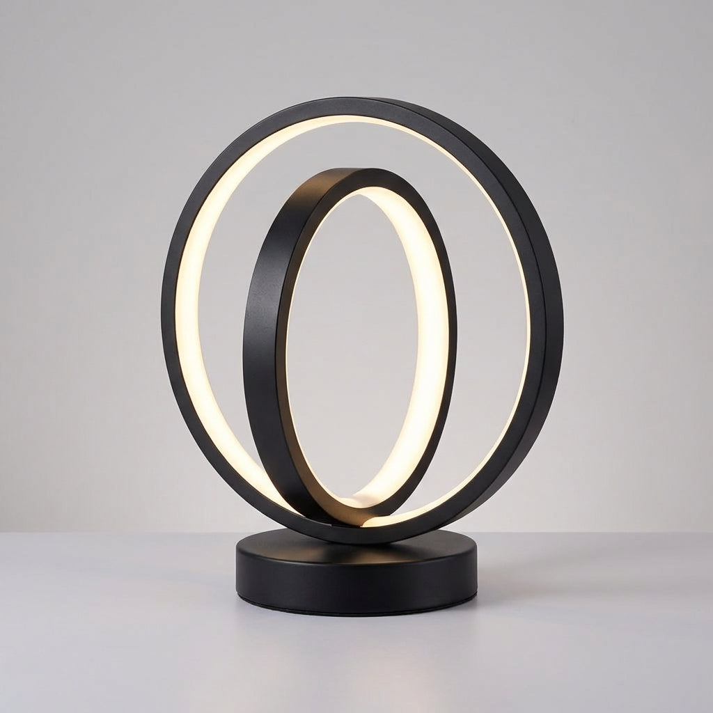 Dimmable Ring Desk Lamp with USB Power – Contemporary Loop Design for Bedside & Office | Thomler