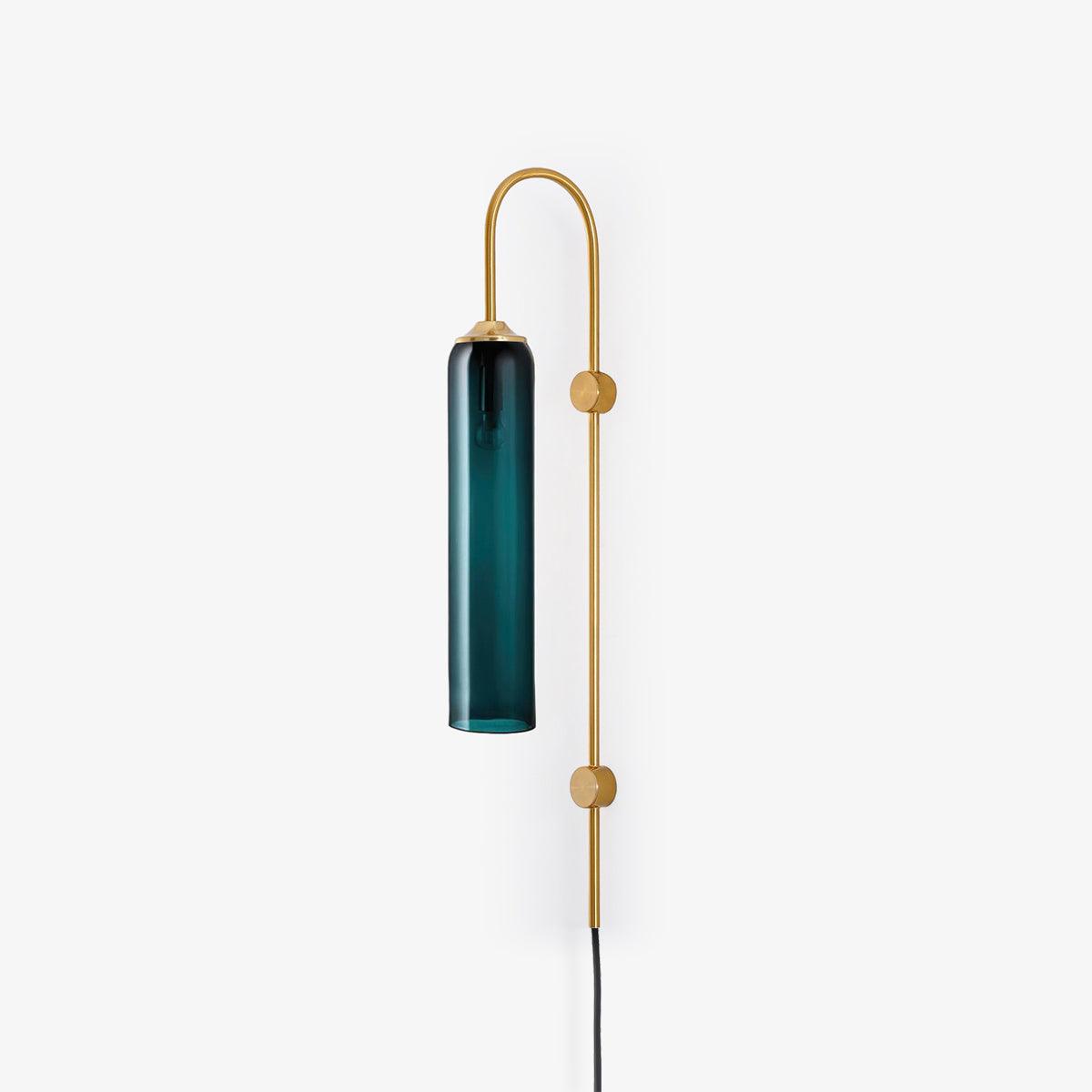 Wall Lamp Glass Cylinder 59 in Cord Gold Bedroom Living Room Plug In Sconce Modern Accent Lighting | Thomler