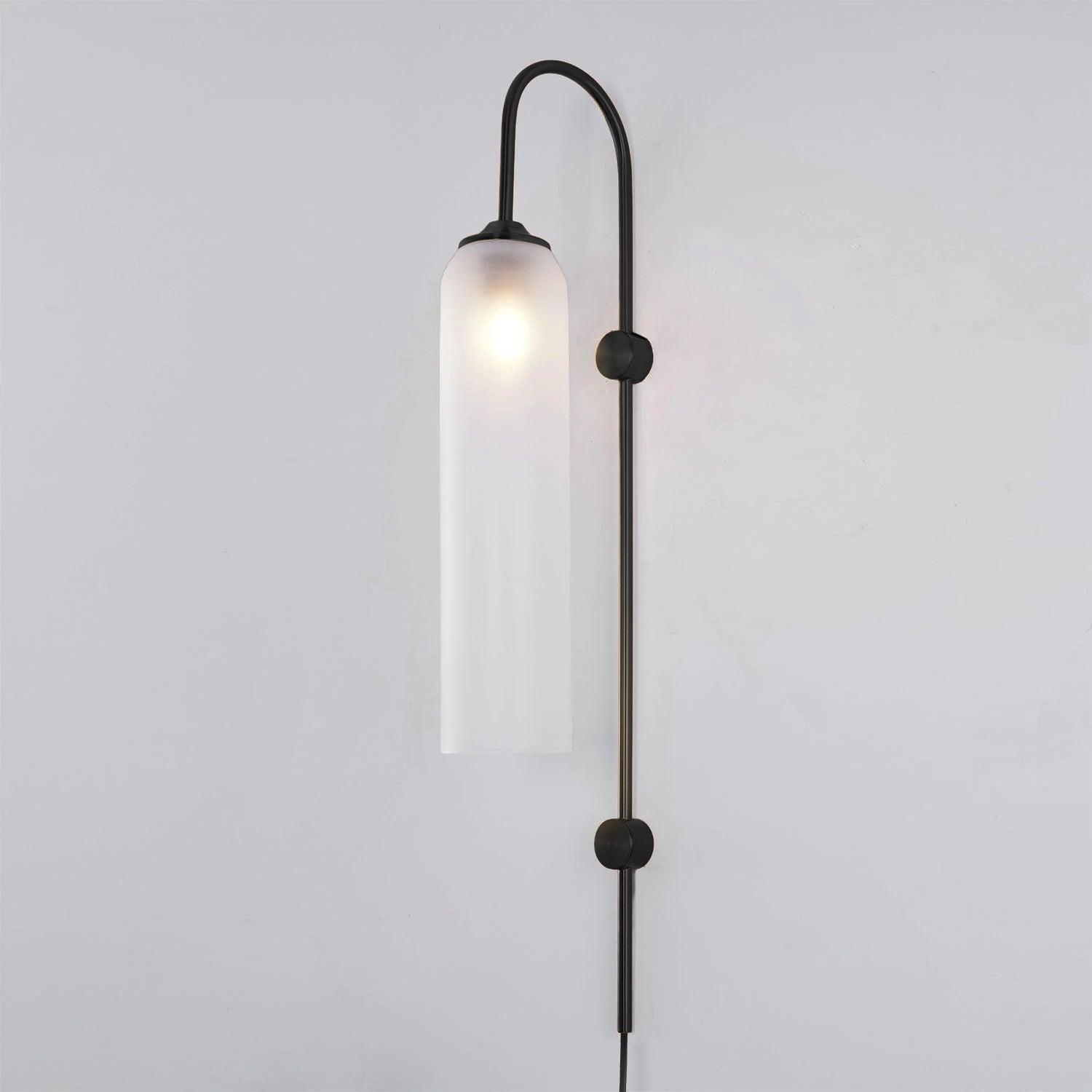 Wall Lamp Glass Cylinder 59 in Cord Gold Bedroom Living Room Plug In Sconce Modern Accent Lighting | Thomler