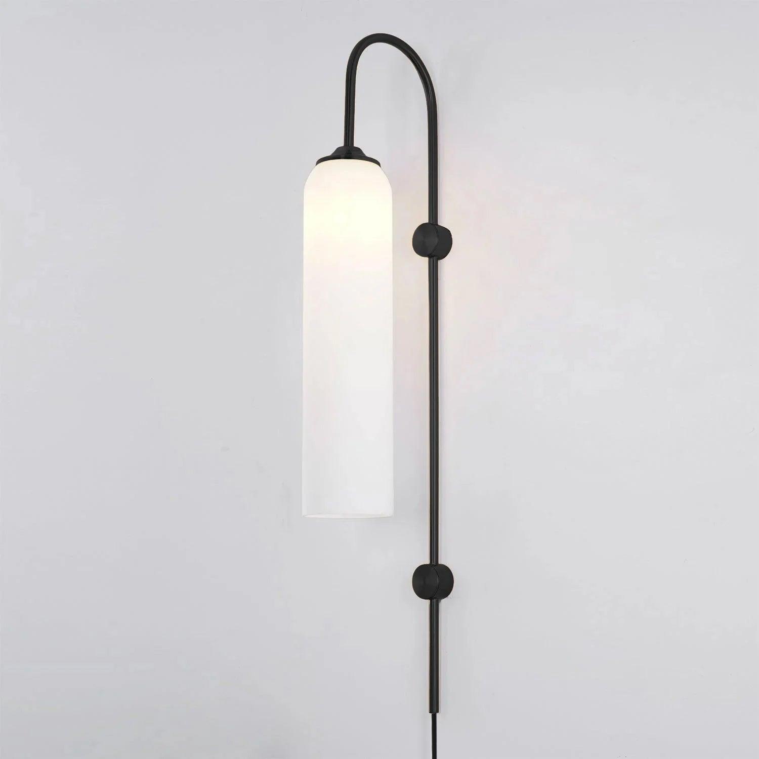 Wall Lamp Glass Cylinder 59 in Cord Gold Bedroom Living Room Plug In Sconce Modern Accent Lighting | Thomler