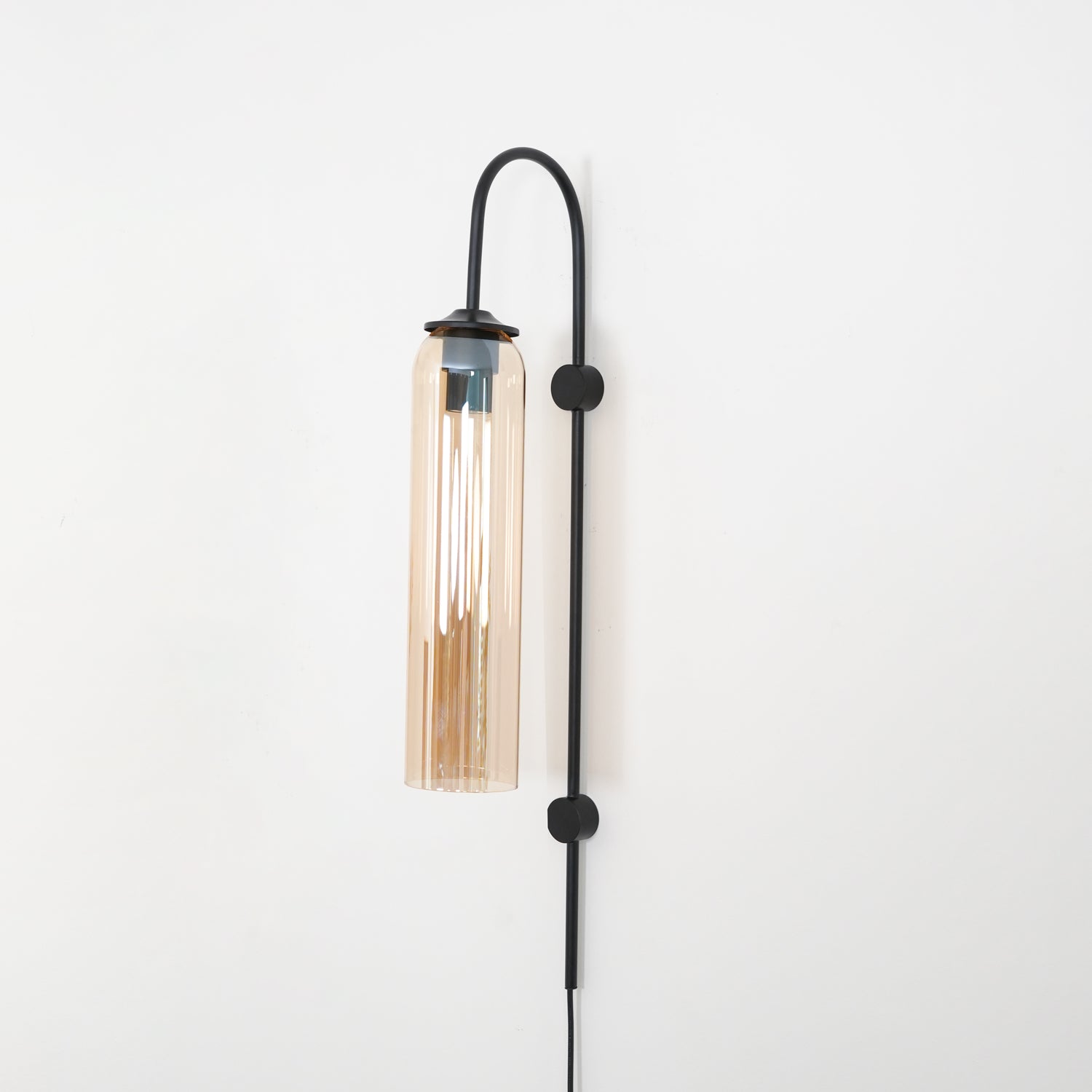 Wall Lamp Glass Cylinder 59 in Cord Gold Bedroom Living Room Plug In Sconce Modern Accent Lighting | Thomler