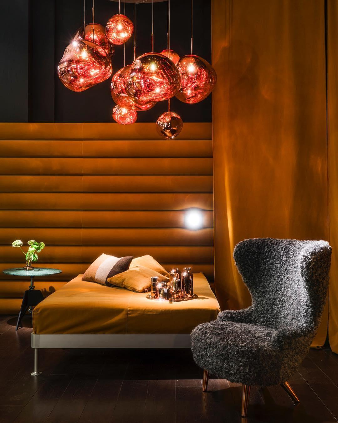 Modern Lava Pendant Lamp 7 in Copper Chrome Gold Ceiling Dining Lighting Mirror Effect Hanging Fixture | Thomler