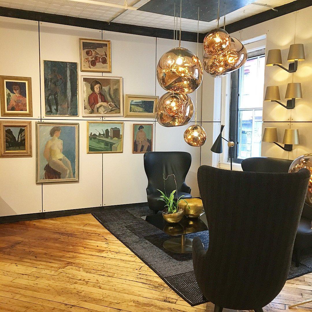 Modern Lava Pendant Lamp 7 in Copper Chrome Gold Ceiling Dining Lighting Mirror Effect Hanging Fixture | Thomler