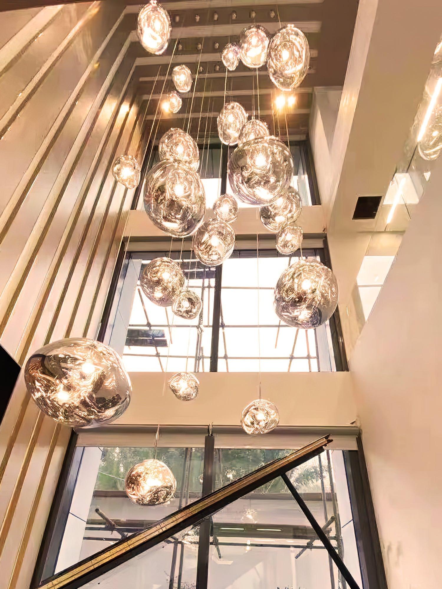 Modern Lava Pendant Lamp 7 in Copper Chrome Gold Ceiling Dining Lighting Mirror Effect Hanging Fixture | Thomler