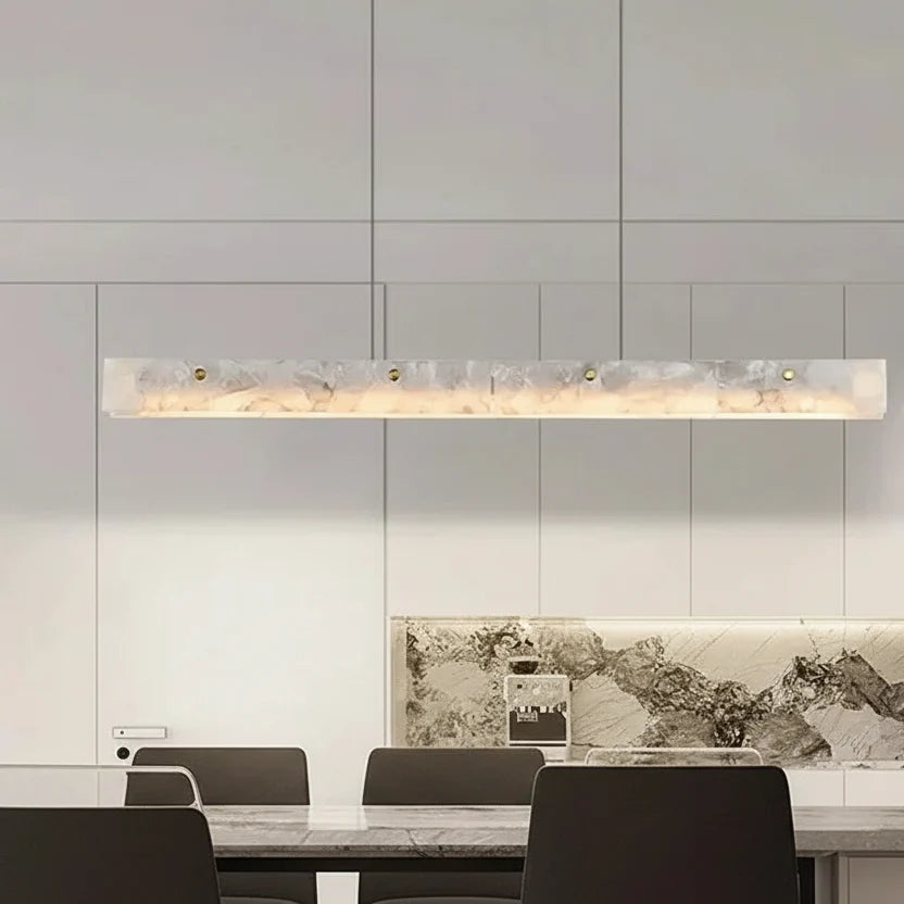 Natural Stone Linear Ceiling Fixture with Dual-Light Design for Dining Room & Kitchen | Thomler