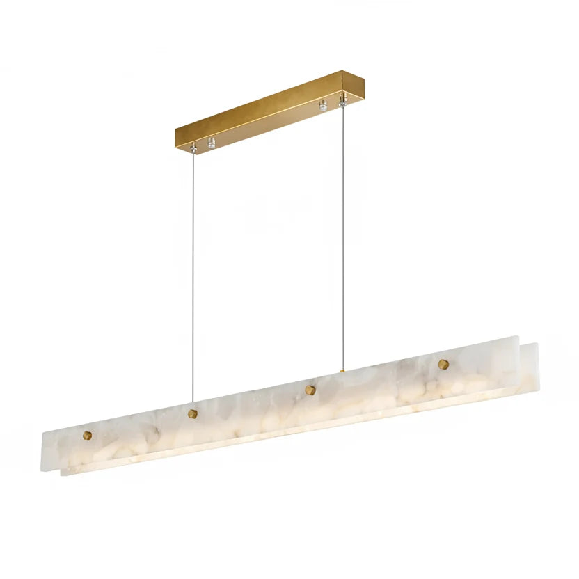 Natural Stone Linear Ceiling Fixture with Dual-Light Design for Dining Room & Kitchen | Thomler