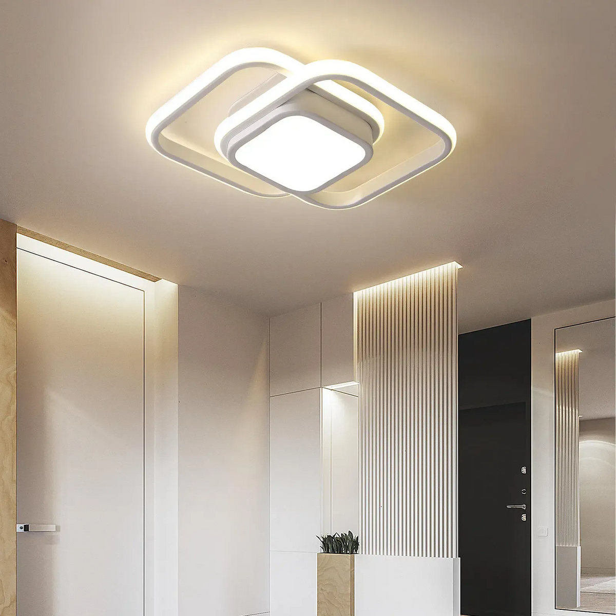 Flush Mount LED Ring Light – Low Profile 11 in Circular Fixture, Dimmable Tri-Color for Bedroom, Living Room & Hallway | Thomler
