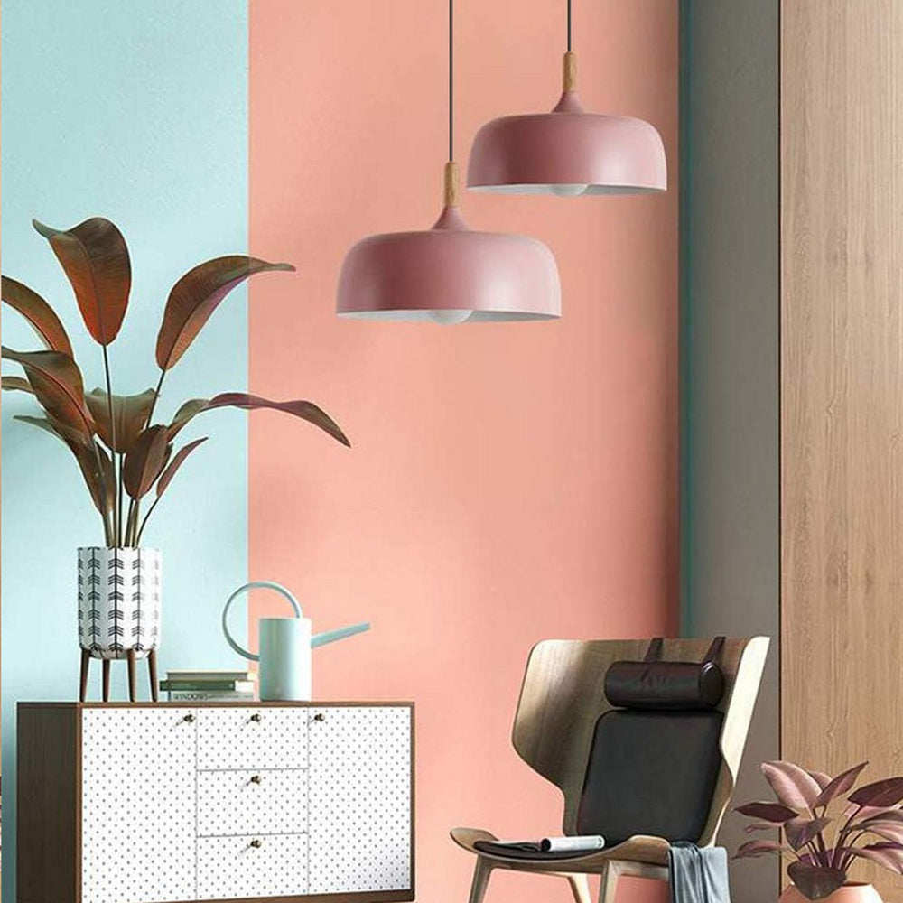 Pendant Light Aluminium Wood 32.0 cm Black Dining Table Kitchen Island Ceiling Lamp | Thomler