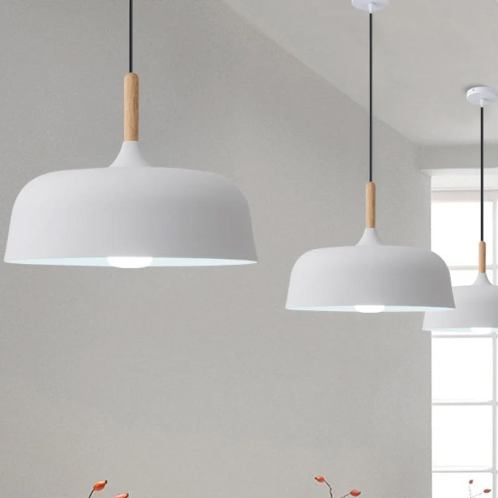 Pendant Light Aluminium Wood 32.0 cm Black Dining Table Kitchen Island Ceiling Lamp | Thomler
