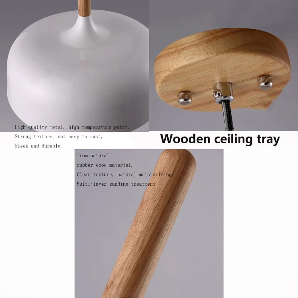 Pendant Light Aluminium Wood 32.0 cm Black Dining Table Kitchen Island Ceiling Lamp | Thomler
