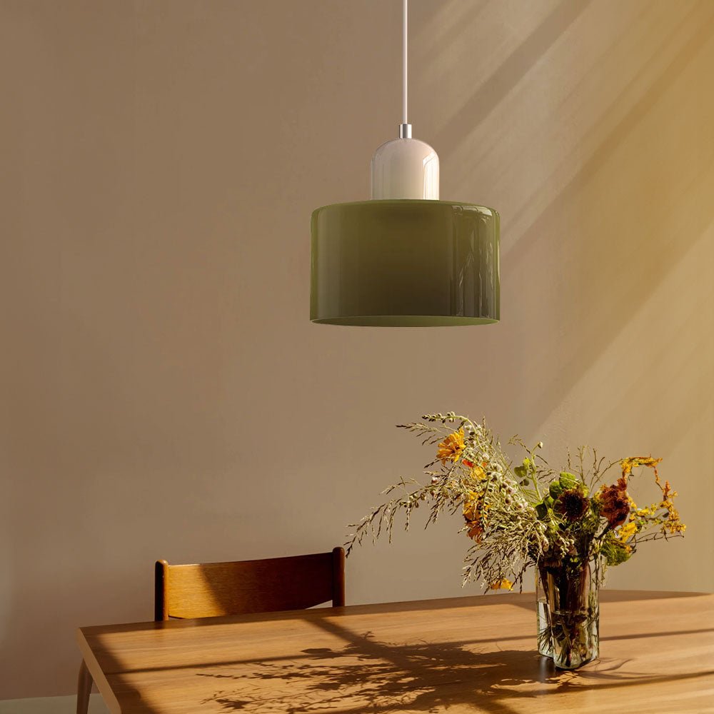 Handwoven Glass Pendant Light Bauhaus Style Indoor Hanging Lamp Adjustable Cable for Dining Room Kitchen Home Office | Thomler