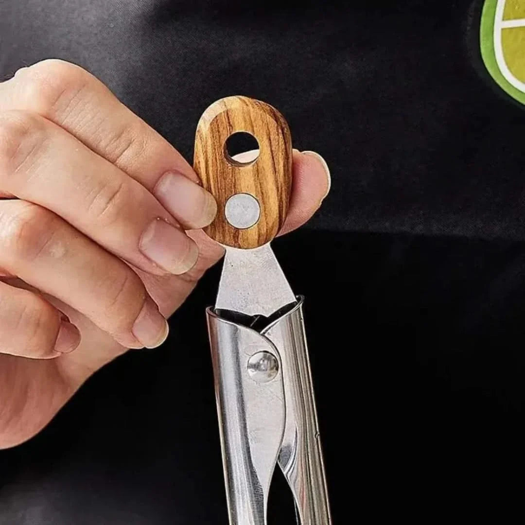 Stainless Steel Kitchen Tongs with Natural Wood Grip – 2-Pack Set for Cooking, Grilling & Serving | Thomler