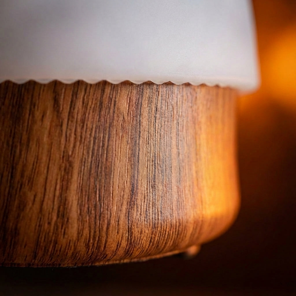 Table Lamp Silicone Shade Integrated LED Wooden Base Bedroom Nightstand Dimmable Adjustable Colour Temperature Scandinavian Mood Light | Thomler