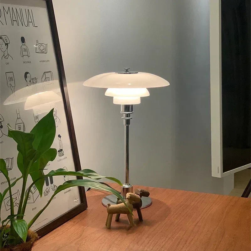 Table Lamp Frosted Glass 45.0 cm Gold Bedroom Bedside Scandinavian Reading Light Modern Nordic Desk Lamp | Thomler