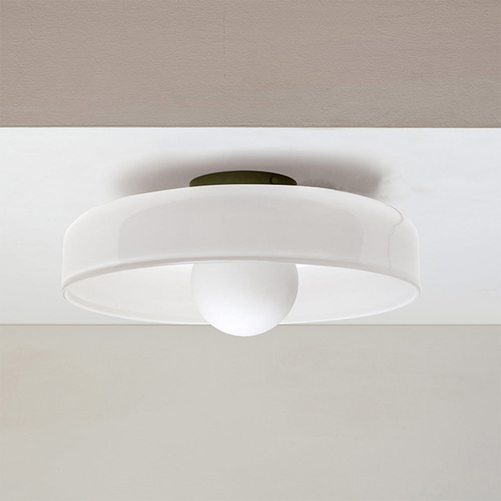 Flush Mount LED Ceiling Light Glass & Metal Dome for Bedrooms, Living Rooms, Hallways | Dual-Mount Wall or Ceiling | Thomler