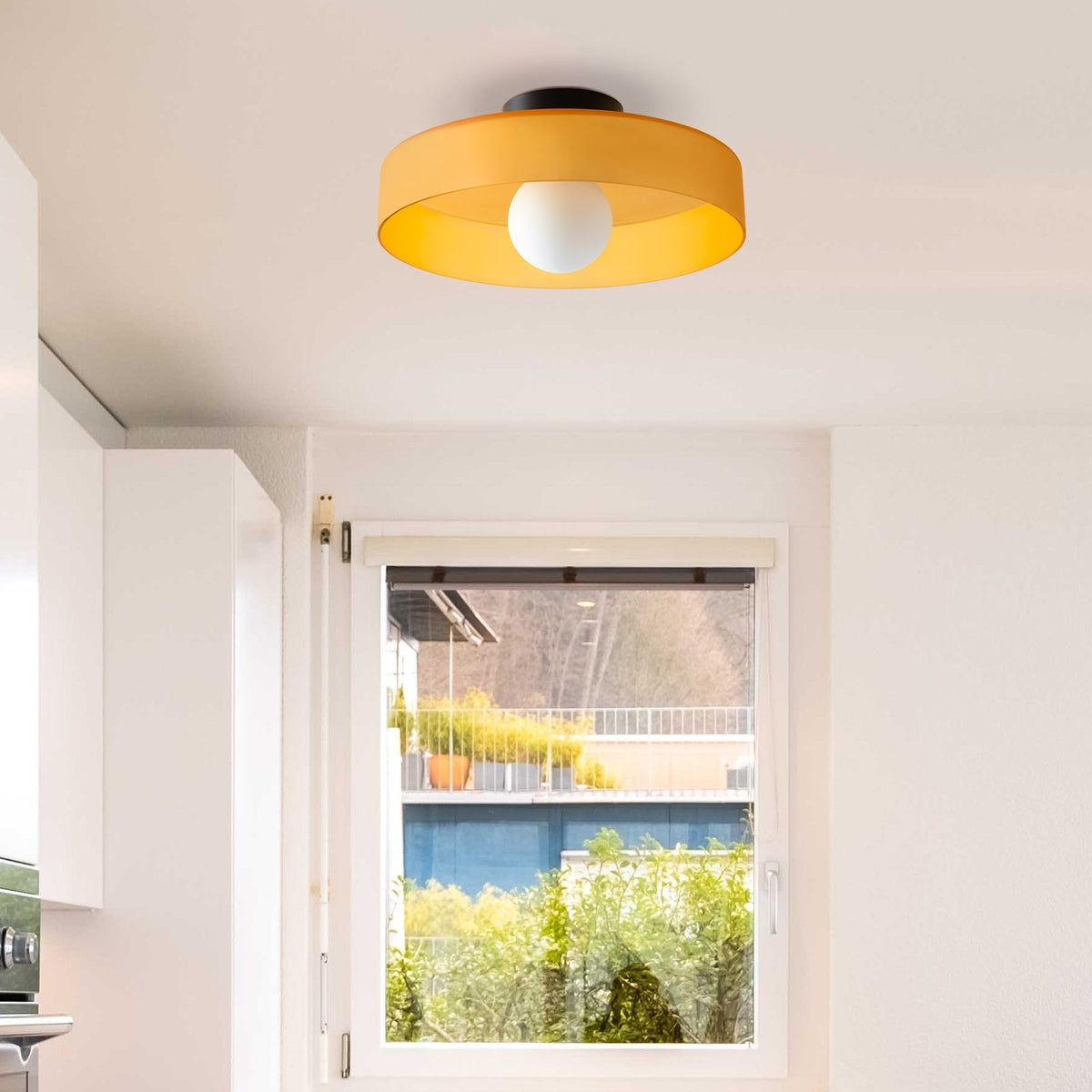 Flush Mount LED Ceiling Light Glass & Metal Dome for Bedrooms, Living Rooms, Hallways | Dual-Mount Wall or Ceiling | Thomler