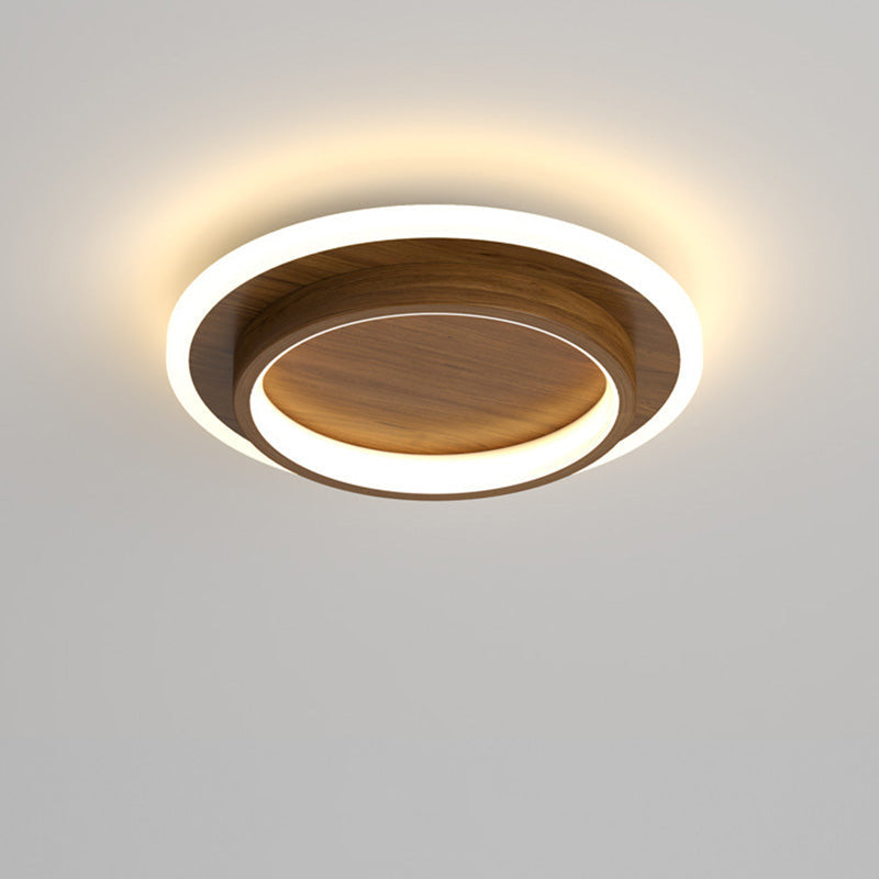 Round Flush Mount LED Ceiling Light 8 in or 9 in Dimmable Iron Acrylic for Bedroom Hallway Kitchen Bathroom Modern Low Profile Fixture | Thomler