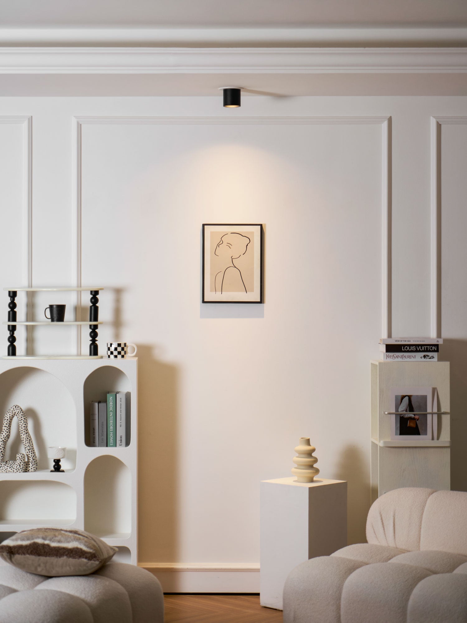 Metal Ceiling Light 3.1 in x 3.3 in White Indoor Modern Flush Mount LED Fixture Warm Neutral Cool | Thomler
