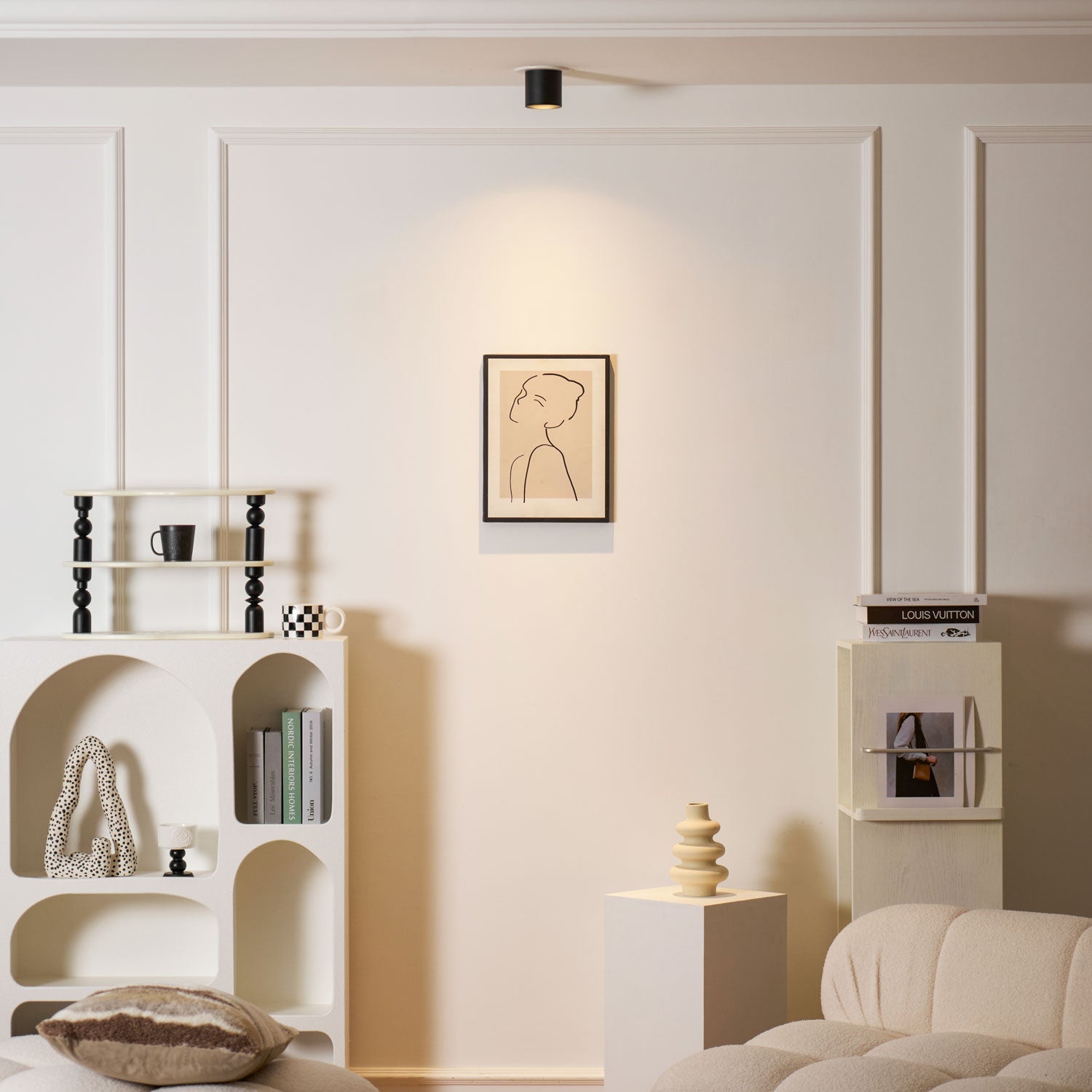 Metal Ceiling Light 3.1 in x 3.3 in White Indoor Modern Flush Mount LED Fixture Warm Neutral Cool | Thomler
