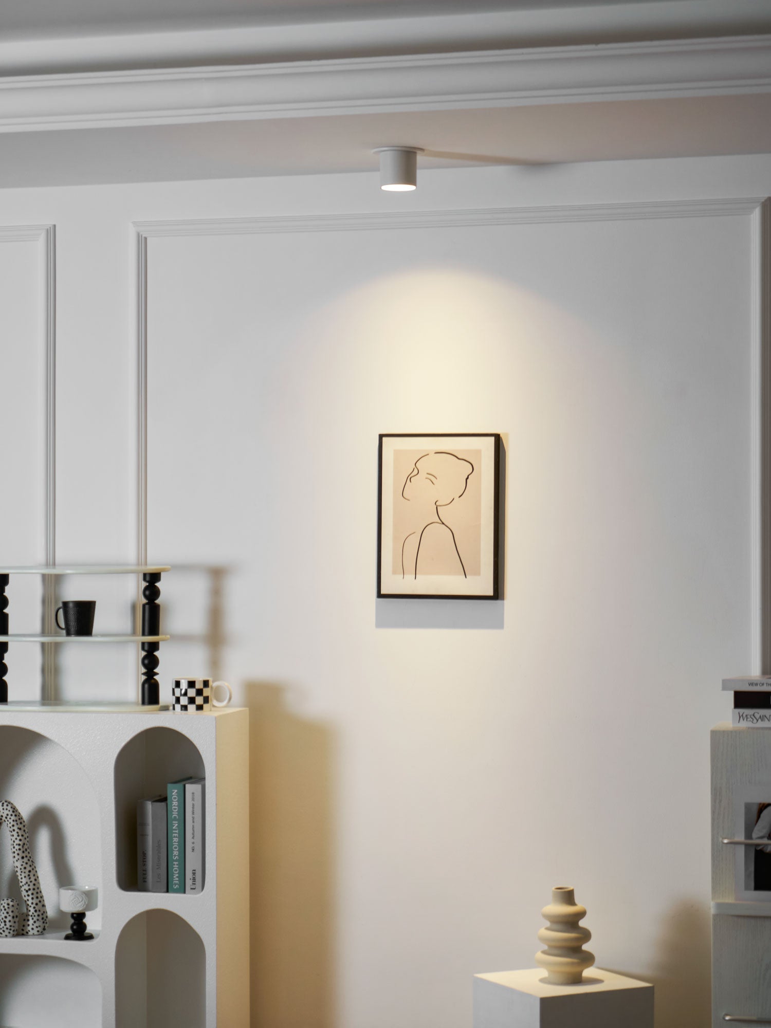 Metal Ceiling Light 3.1 in x 3.3 in White Indoor Modern Flush Mount LED Fixture Warm Neutral Cool | Thomler