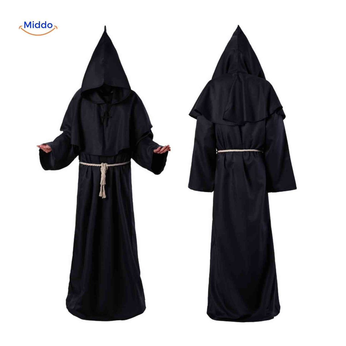 Hooded Monk Robe Costume – Medieval Style Cosplay Outfit for Halloween, Cosplay & Theater | Thomler