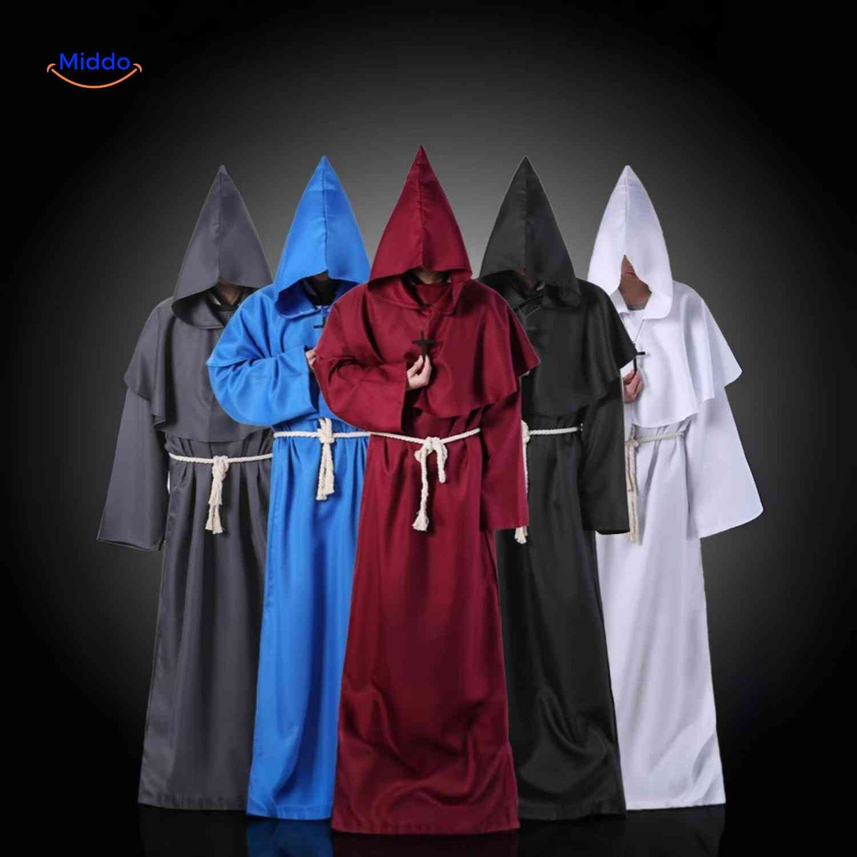 Hooded Monk Robe Costume – Medieval Style Cosplay Outfit for Halloween, Cosplay & Theater | Thomler
