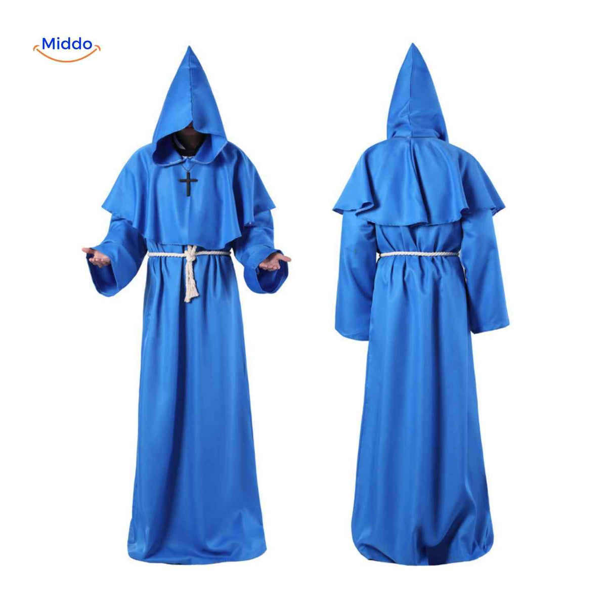 Hooded Monk Robe Costume – Medieval Style Cosplay Outfit for Halloween, Cosplay & Theater | Thomler