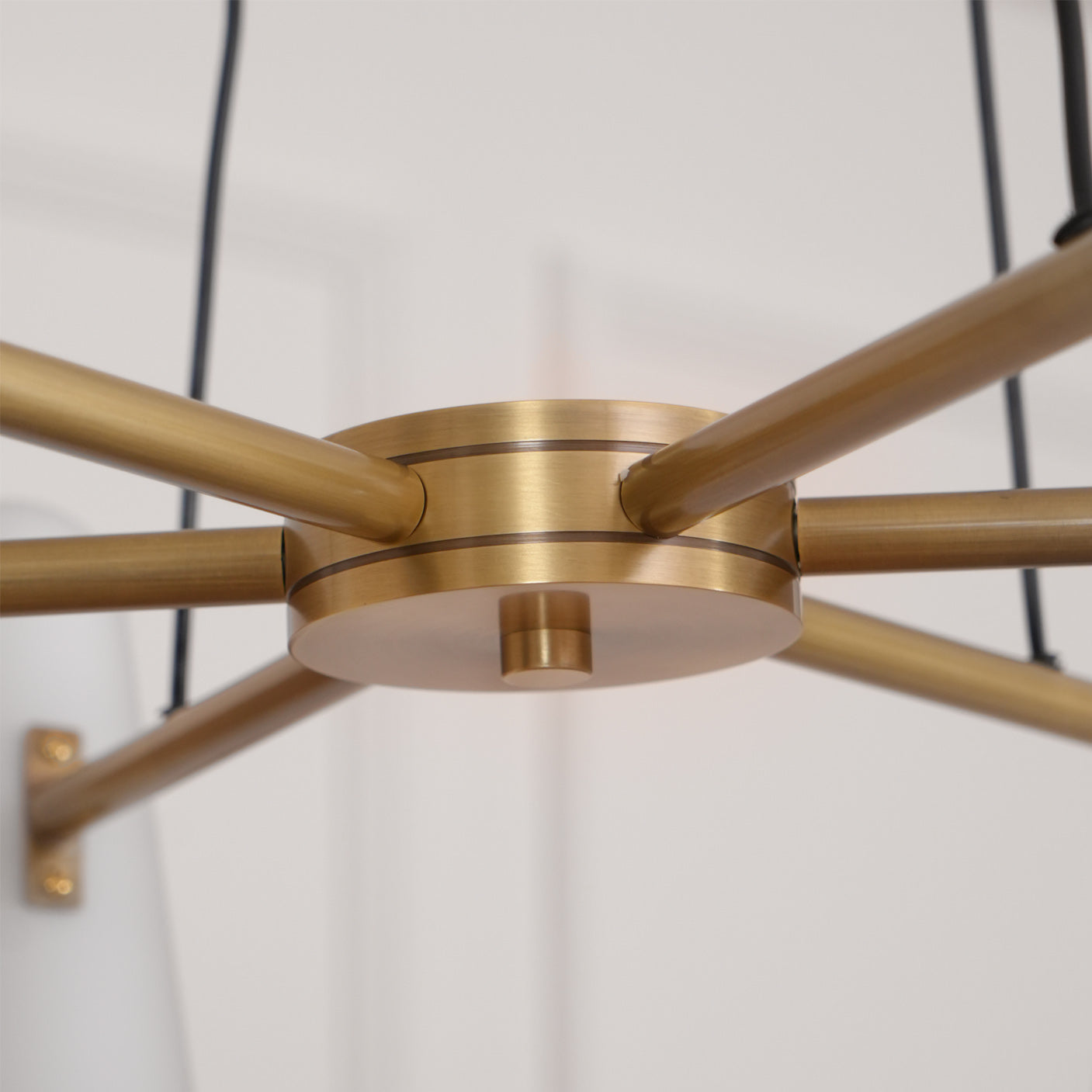 Chandelier Brass 31.5 in Ceiling Light White Glass Dining Room Living Room Fixture 6-8 Heads Adjustable Length | Thomler
