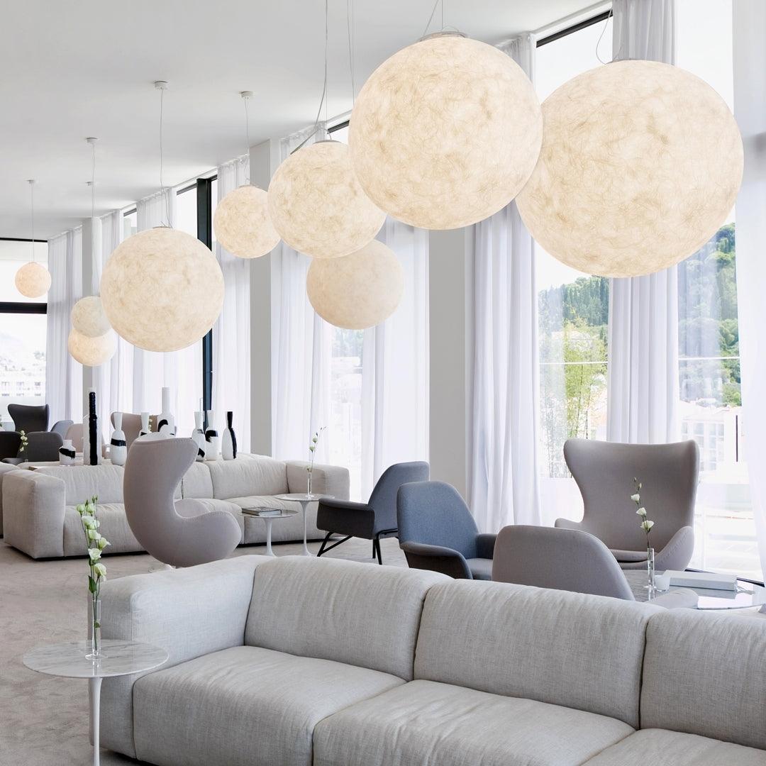Spherical White Moon Pendant Light – Modern Hanging Globe for Bedroom, Dining Room & Living Room | Thomler