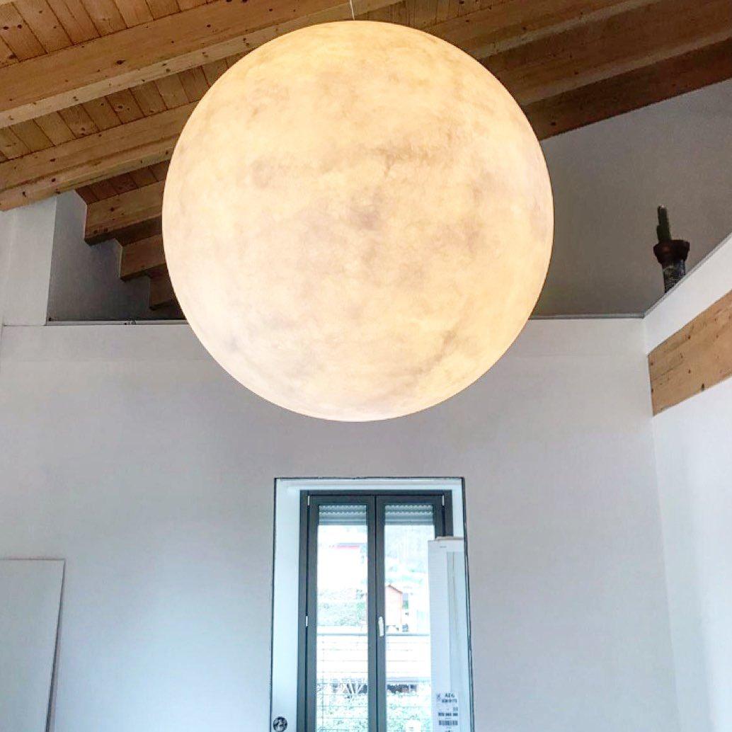 Spherical White Moon Pendant Light – Modern Hanging Globe for Bedroom, Dining Room & Living Room | Thomler
