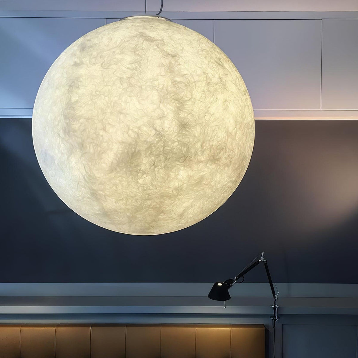 Spherical White Moon Pendant Light – Modern Hanging Globe for Bedroom, Dining Room & Living Room | Thomler