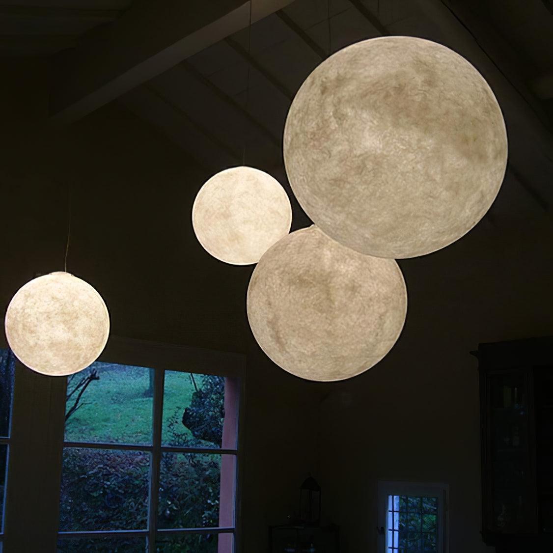 Spherical White Moon Pendant Light – Modern Hanging Globe for Bedroom, Dining Room & Living Room | Thomler