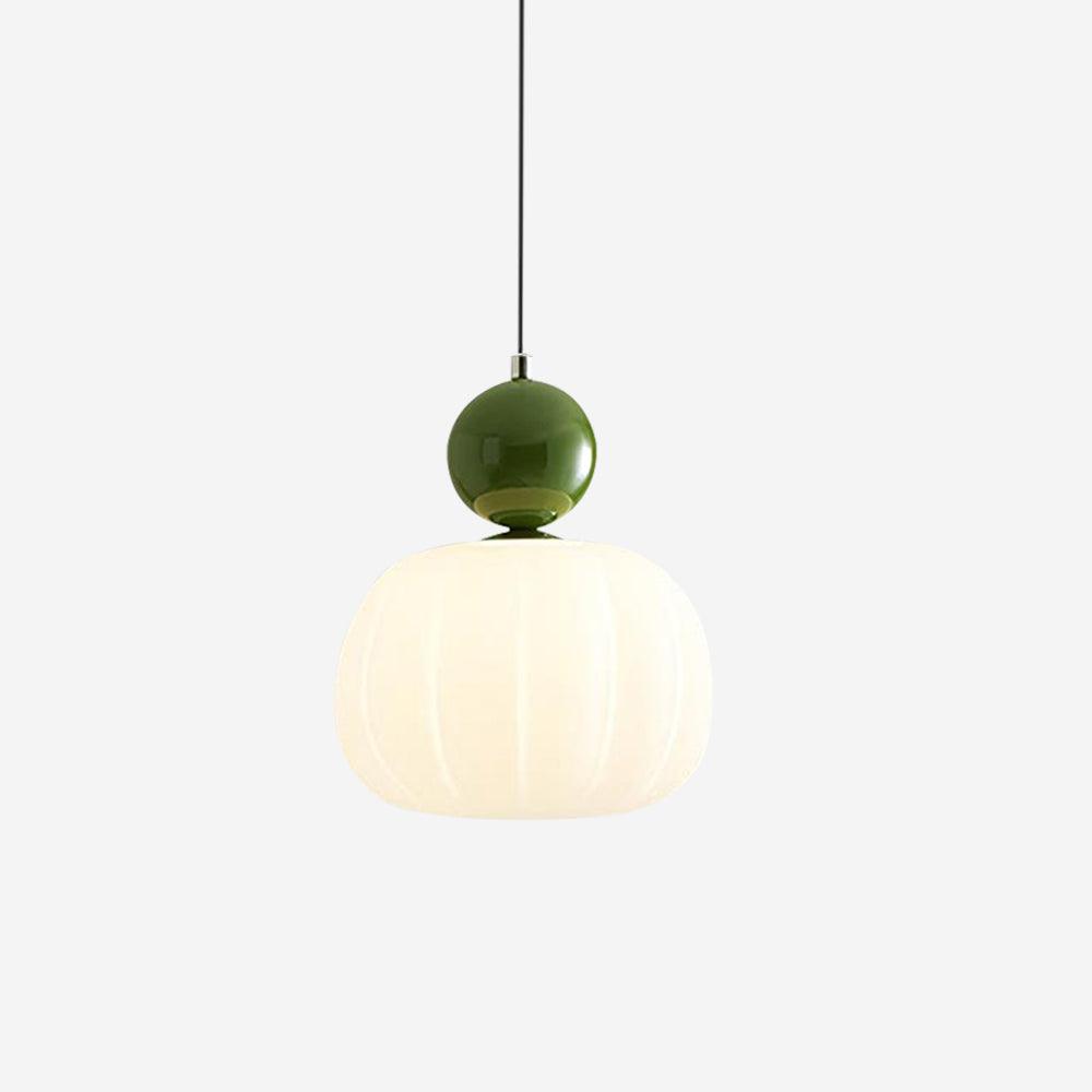 Pendant Light Acrylic Pumpkin Shade 5.5 in White Dining Room Bedroom Hanging Ceiling Fixture Adjustable Cord | Thomler