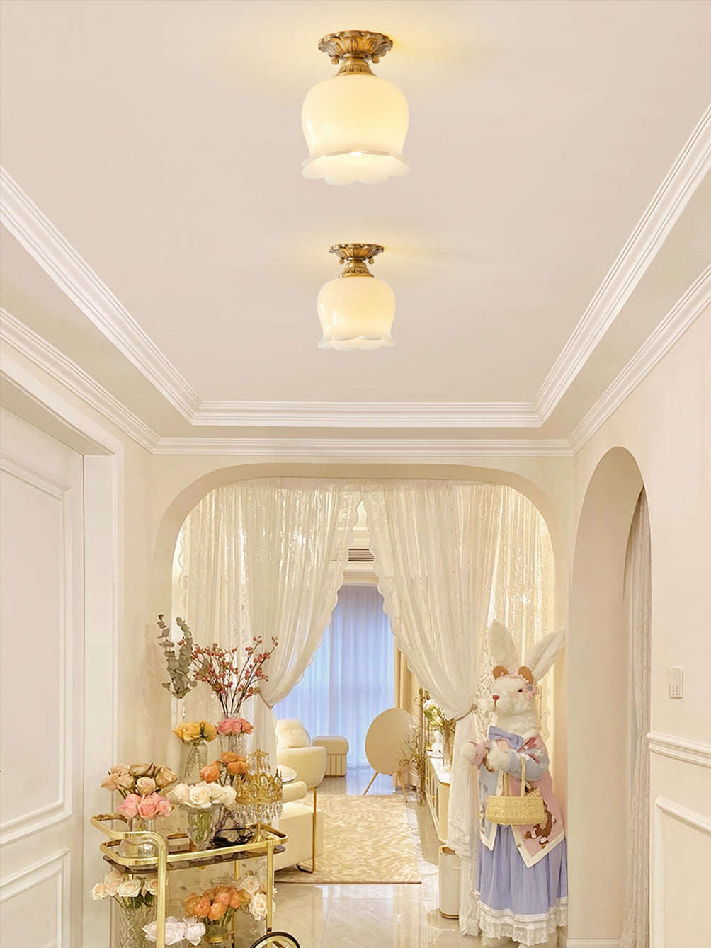 Ceiling Light Resin Brass 5.9 in Indoor Warm Lighting | Thomler