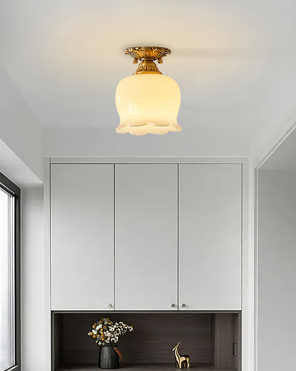 Ceiling Light Resin Brass 5.9 in Indoor Warm Lighting | Thomler