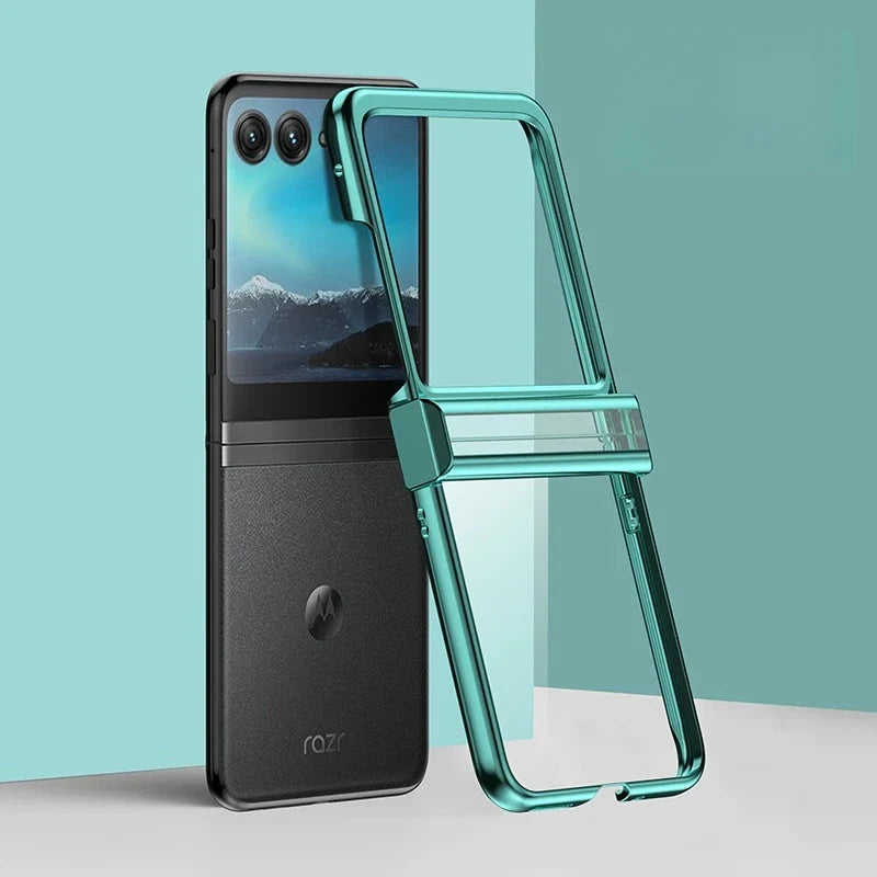 Clear Protective Case for Motorola Razr Plus Foldable Phone with Electroplated Edge Trim | Thomler