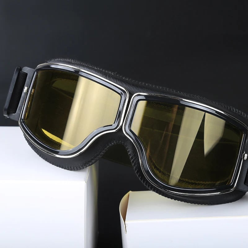 Vintage Motorcycle Goggles with UV Protection & Shatterproof Lens for Bikes, Scooters & Classic Rides | Thomler