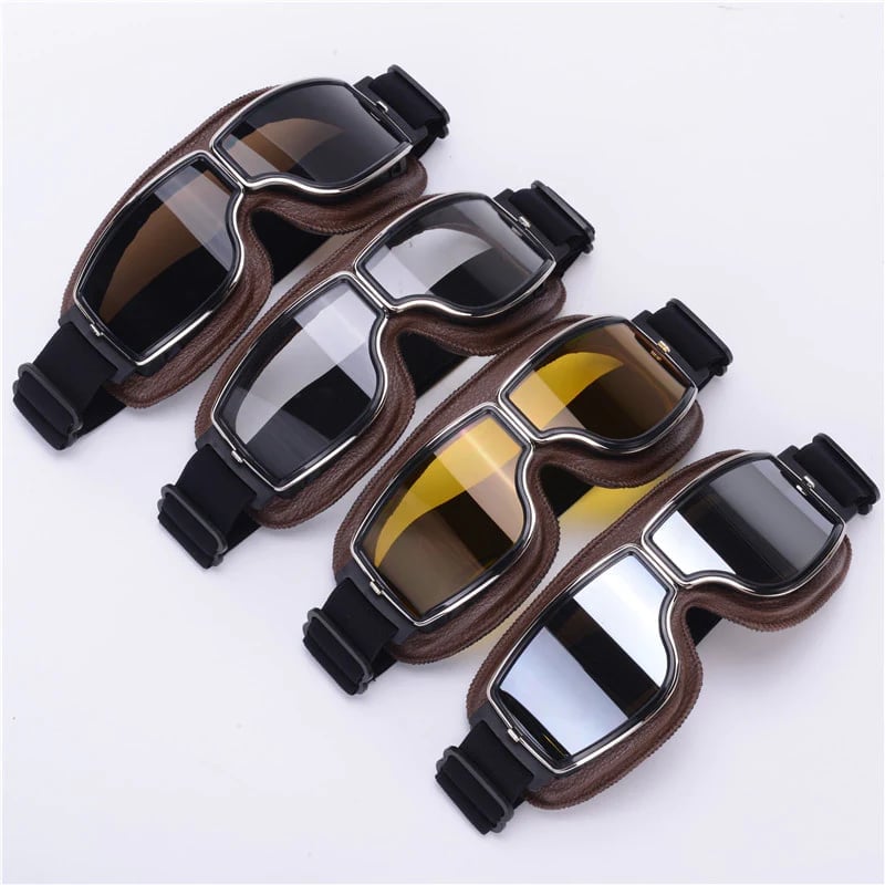Vintage Motorcycle Goggles with UV Protection & Shatterproof Lens for Bikes, Scooters & Classic Rides | Thomler