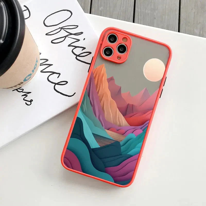 Silicone iPhone Case with Nature Scene Artwork – Shock-Absorbing Protection for iPhone 11-17 Series | Thomler