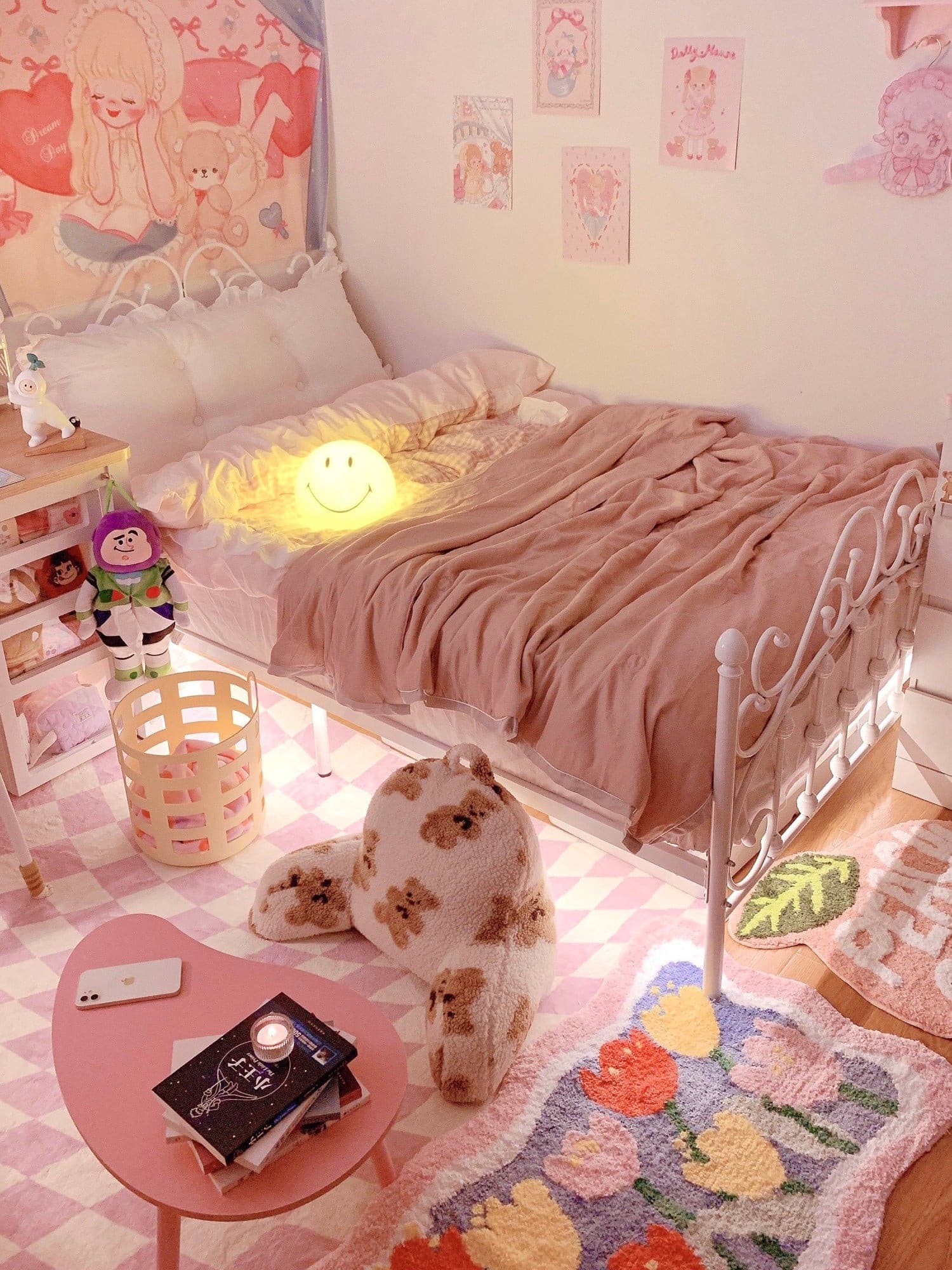 Table Lamp Polypropylene 9 in Yellow Playroom Bedroom Decorative LED Night Light | Thomler
